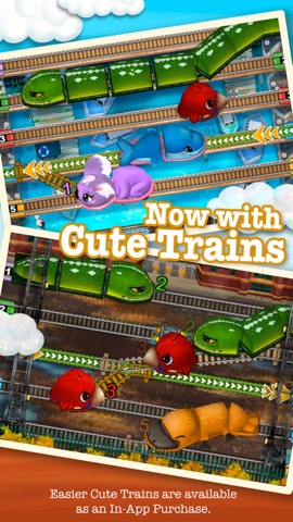 Kids mode features cute trains that don't crash